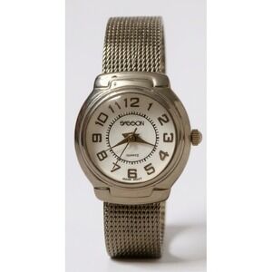 Sasson 1397QB Quartz‎ Watch Silver Tone Mesh Band Ladies Analog Wristwatch
